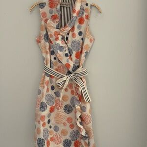 Sleeveless Polka Dot Mini Wrap Dress